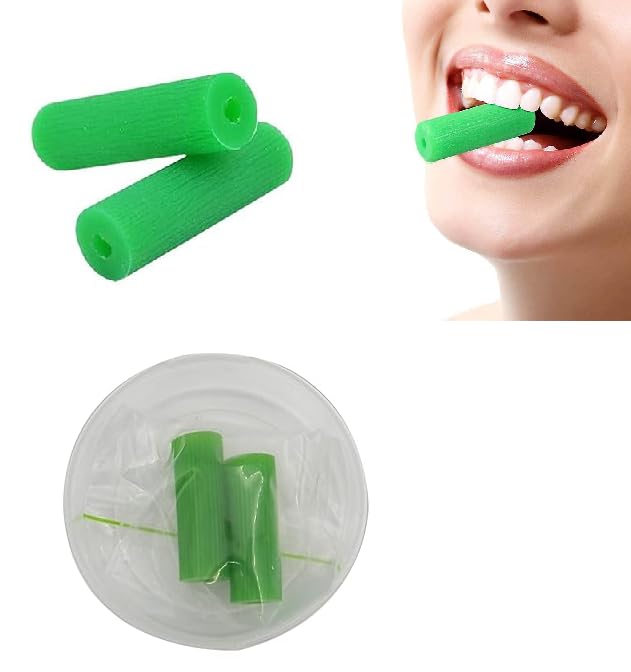 Dentosmile Chewies Seater in Green Colour with Carry Case for Aligner Chompers Trays (Unscented)