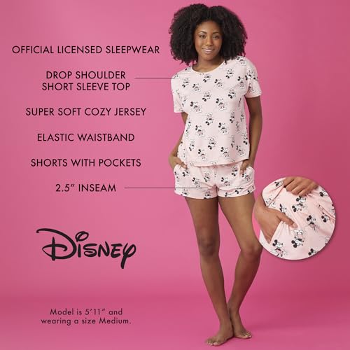 Image of Richard Leeds International Womens 2 Piece Pajama Set - Disney | Hello Kitty | Snoopy - Short Sleeve Top & Shorts Lounge Sets