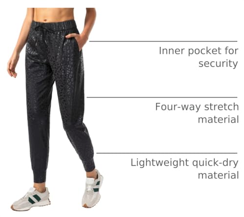SANTINY Womens Joggers Pants Athletic Sweatpants (BlackLeopard_27.5XS) - image 4