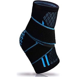 Ankle Support Adjustable Ankle Brace Elastic and Breathable Nylon Ankle Wrap with Arch Support to Ease Swelling Achilles Tendon Joint Pain Foot Pain Sprains Fatigue/Black