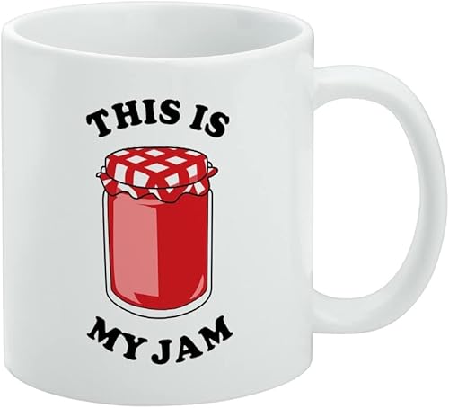 This is My Jam Jelly - Taza de café de cerámica con humor divertido, tazas de regalo novedosas para café, té y bebidas calientes, 11 onzas, color
