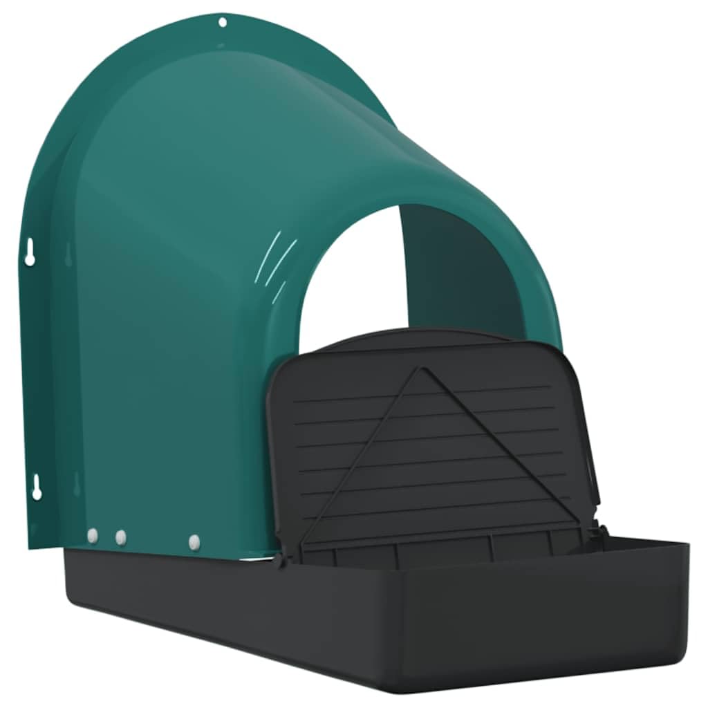 vidaXL Nidos para gallinas (4 Unidades, Montaje en Pared, plástico Verde Oscuro)