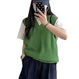 [MilaCorinna] レディース トップス ニットベスト プルオーバーベスト ノースリーブ ロング Vネック 無地 柔らかい 楽ちん おしゃれ レトロ トレンド 上品 可愛い カジュアル ゆったり 重ね着 カレッジ風 オフィス 春秋冬