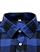 Alimens & Gentle Boy's Flannel Shirt Button Down Long Sleeve Plaid Casual Shirts,Blue/Black Plaid,4 Years