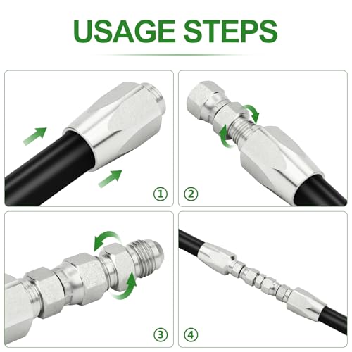 Image of TAISHER 2PCS Hydraulic Hose Repair Kit 1 /2 inch Reusable Fittings, 2-Wire Size #08 Field Repair Kit