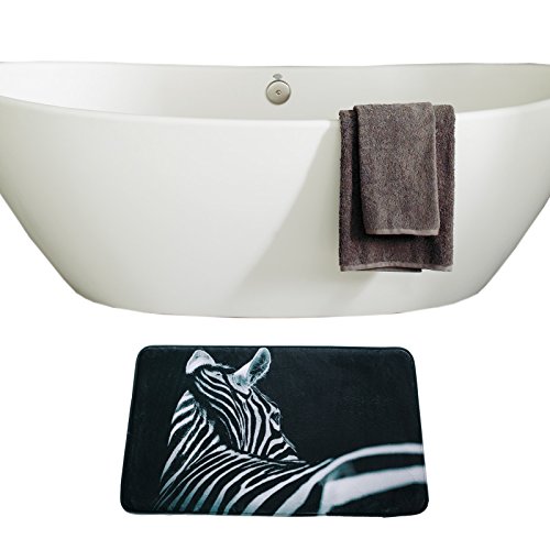 Amagical 16 Piece Bathroom Rug Set Zebra Black Bath Rugs With Fabric Shower Curtain And Matching Mat/Toilet Cover #TOP3