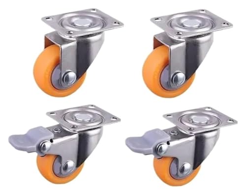 Ruedas para muebles PP naranja que evitan marcas en suelos de madera y baldosas finas