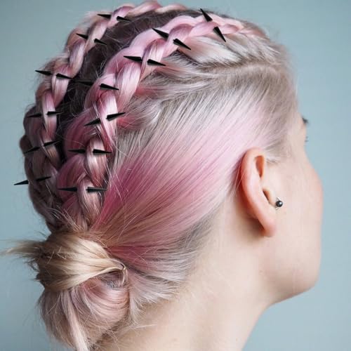 10 piezas Pinzas estilo Punk para trenzas negras miniatura 4
