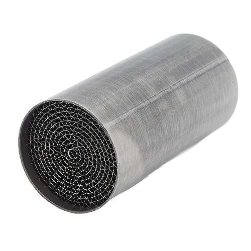 Catalizador de Tubo Medio de Escape, Catalizador de Tubo de Escape de Motocicleta Catalizador de Silenciador de Escape Medio Delantero de Acero Inoxidable Universal para (48 * 100mm)