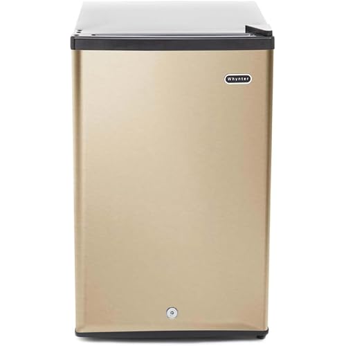 Whynter CUF-210SSG cu.ft Upright Freezer with Lock, 2.1 Cubic Feet, Rose Gold