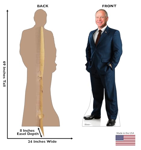 Image of Cardboard People Tim Walz Standee Life Size Cardboard Cutout Standup