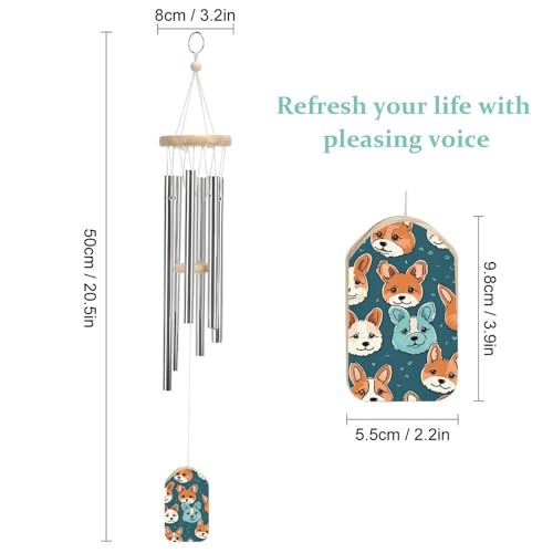 Carillon éolien chien commémoratif 54,5 cm pour jardin