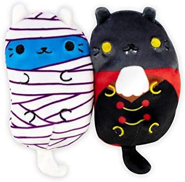 Cats vs Pickles - Scary Collection #2 - Catzilla, Count Catula, Mummy Cat, & Skully - 4-Pack - 4" Cute Cuddly Collectible Bean Plush Toy - are You Team Cat or Team Pickle? Collect Them All!
