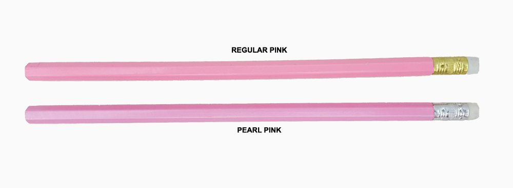 ezpencils – Pearl rosa barril lápices con goma de borrar blanco y plata virola – Paquete de 36 – (antimanchas, borrador, # 2 HB plomo – Unsharpened – Marca