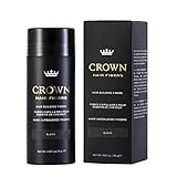 CROWN HAIR FIBERS for Thinning Hair (BLACK) - Instantly Thickens Thinning or Balding Hair for Men & Women - 0.87oz/25g Bottle - Best Natural Keratin Hair Loss Concealer