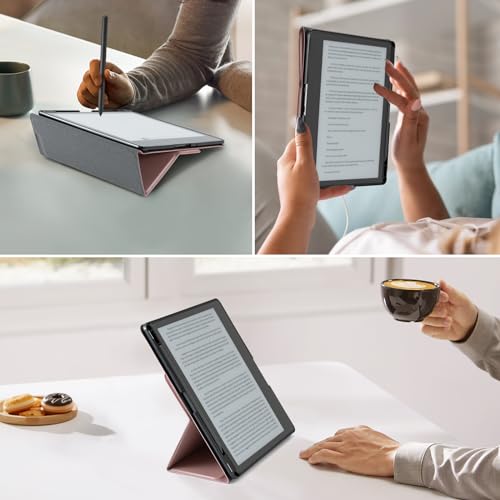 Image of CoBak Stand Case for Kindle Scribe - Premium Folio Leather Cover with Pen Holder, Auto Sleep /Wake - Compatible with 10.2 Inch Kindle Scribe (2022 /2024 Release)