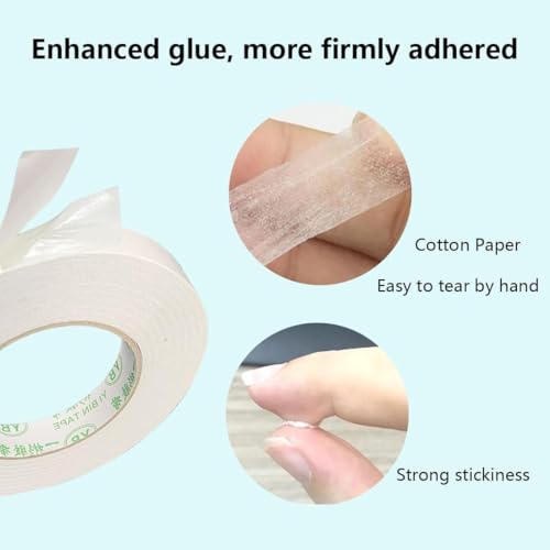 Image of Masking Tape 1 inch, Clear PET Double Sided Adhesive, White Removable Masking Tape, Pull Resistant Heat Resistant General Purpose Tape for Painting, Labeling, Mounting, Bundling, 2 pcs