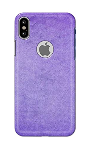 Image of Plain Purple Hard Back Case Cover for Apple iPhone X Logo /iPhone 10 / iPhone Ten /iPhone Xs Logo Back Cover -(J5) VNS2226
