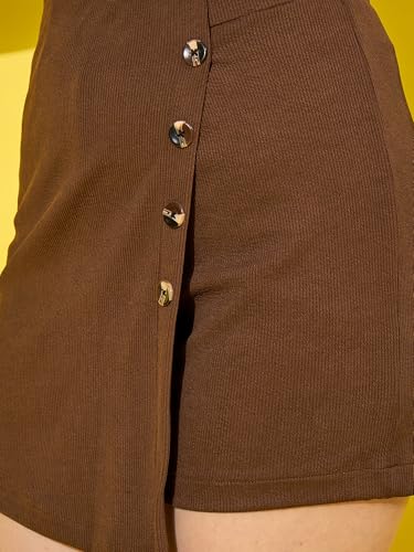 Image of Buynewtrend Cotton Blend Mini Women Versatile Skorts for Casual Wear | Girls Shorts | Above Knee Skirts