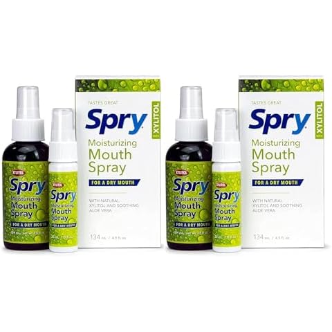 Spry Xylitol Moisturizing Bad Breath Mouth Spray, Bad Breath Treatment Oral Breath Spray with Natural Spearmint, 4.5 fl.oz (Pack of 2) Cover