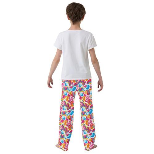 Summer Rainbow Color Boys Pants for Kids Jogger Pants with Pockets S-XL3