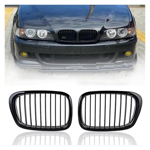 Parrilla delantera de riñón negro brillo para BMW Serie 5 E39 modelos de 1999 a 2004 2
