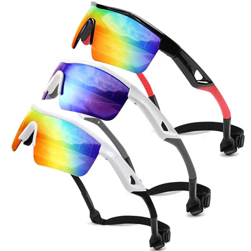 Image of FEISEDY Kids Polarized Sports Sunglasses, TR90 UV400 Baseball Cycling | LightWeight Wrap-Around for Boys Girls, TAC Polarized Lens blocks 100% UVA /UVB, Baseball /Softball /Cycling /Running B2454