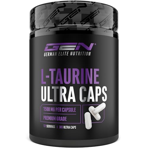 L-Taurina Ultra Caps - 365 Cápsulas - Dosis Extra Alta Con 1500 Mg Por Cápsula - Aminoácido Taurina Con Un 99 De Pureza - Sin Aditivos Indeseables L-Taurina Ultra Caps - 365 Cápsulas - Dosis Extra Alta Con 1500 Mg Por Cápsula - Aminoácido Taurina Con Un 99 De Pureza - Sin Aditivos Indeseables