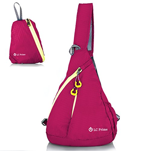 Foldable Sling Bag, Chest Bag Unbalance BackPack for Travel Outdoor, by LC Prime