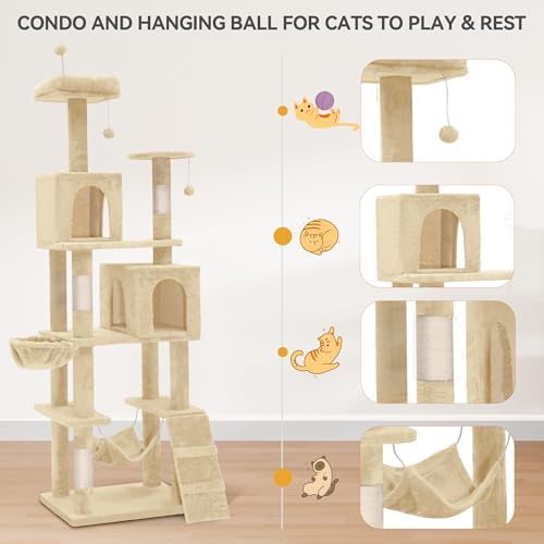 Torre para gatos de 75 pulgadas para interiores miniatura 4