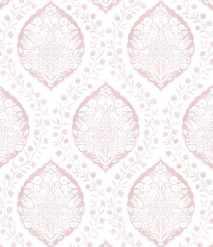 CiCiwind Pink Peel and Stick Wallpaper Vintage Contact Paper Floral Removable Self Adhesive Farmhouse Eco-Friendly Wall Paper for Bedroom Bathroom Vinyl Film Roll 78.7"×17.3"