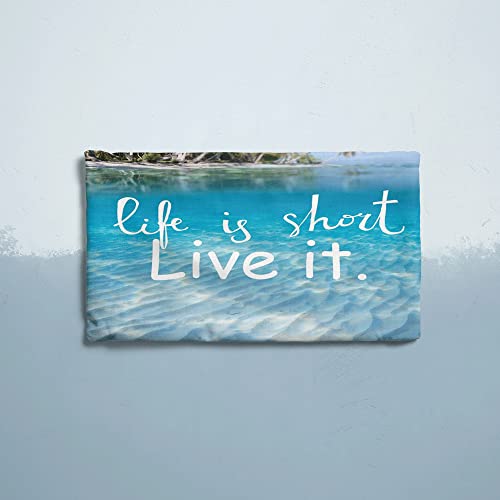 jutshow Summer Pillow Cover 12x20 inch Ocean Beach Lumbar Pillow Cover Summer Linen Blue Ocean Theme Decorative Throw Pillows, Summer Coastal Cushion Case for Sofa Couch - Image 2