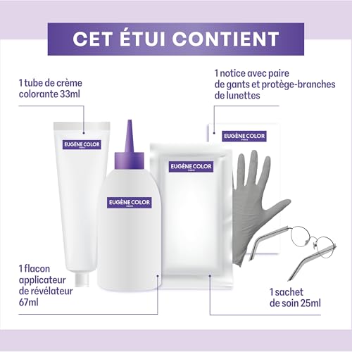 Couvre 100% des cheveux blancs avec Eugène Coloration Cheveux Permanente 8.3 - 5