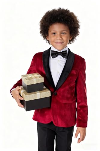 ORBITRAY Velvet Page Boy Blazer for Wedding Boys Velvet Kid Toddler Tuxedo Suit Jacket3