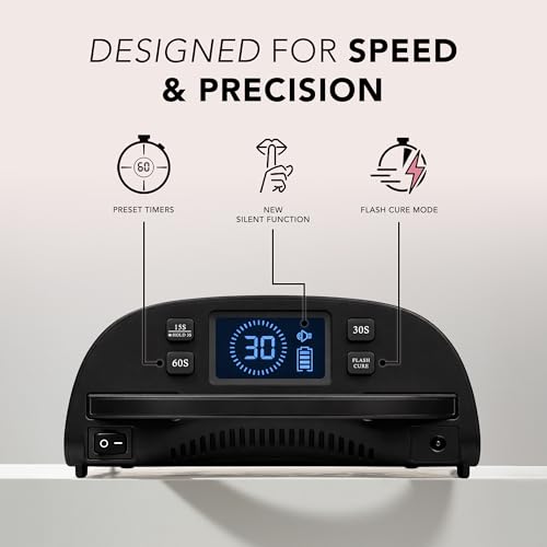 Image of KIARA SKY Beyond Pro V3 UV LED Nail Lamp Black - Cordless Rechargeable Gel Lamp w /Smart Sensor, Flashcure Low Heat Mode, Full-Hand Coverage & Timer for Gel Polish, Builder Top Coat 48W (240v)