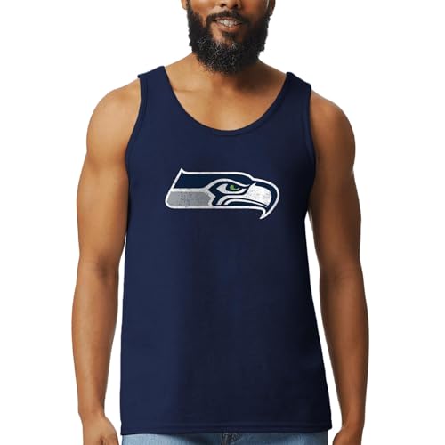 Image of Hybrid Sports NFL - Distressed Team Logo - Officially Licensed Men's Football Fan Tank Top