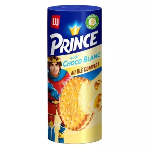 LU Prince Biscotti Sapore, Cioccolato Bianco, Grano Intero, 300 g, 8 Pezzi