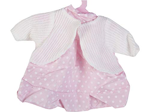 CUCOSITO Moda Bebé Muñecas 40 cm. Traje Pantalón Ros con Chaquetilla Punto Blanca