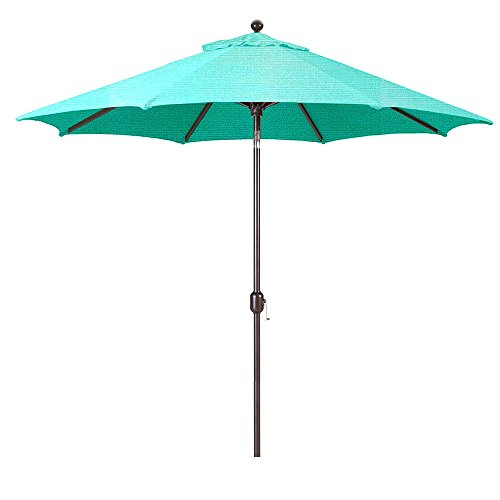 Galtech 9-Foot (Model 737) Deluxe Auto-Tilt Umbrella with Antique Bronze Frame and Sunbrella Fabric Aruba (Includes Extended Frame Warrantee)