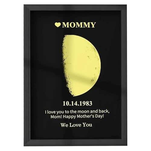 Amazon.com: ROSLILY Custom Moon Phase Canvas Frame Wood Lunar Print Art ...