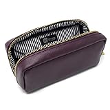 10-Bottle Essential Oil Travel Case (5ml, 10ml, 15ml) for doterra and Young Living Bottles for Aromatherapy with Striped Lining (Plum)