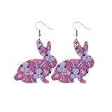Boucles d'oreilles Double Boucles d'oreilles Imprimé Drop Side Bijoux Bijoux Lapin De Pâques Coloré pour Les Femmes Mignonnes Filles Boucles d'oreilles Ensembles Examen Moules Kits