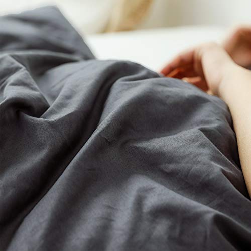 Sleepymoon Removable Duvet Cover Twin Size Snug Minky Dot Cotton Double Sided For Weighted Blankets (36''X48'' 5Lbs) | Kids | Grey | Warm Cool For Hot & Cold #TOP5