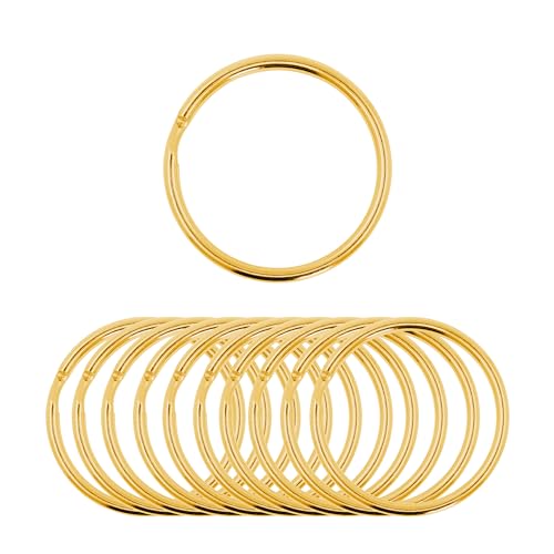 Mandala Crafts Metal Key Rings - Round Keychain Rings - 100 Set Bulk Keyrings