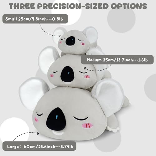 Image of TOYSYM Weighted Stuffed Animals Koala, Koala Plush with Weighted Beads, Cute Plushie Pillow Gifts for Adults Kids Boys Girls 23.6 Inch