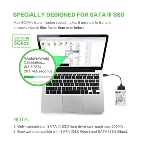 Adaptador SATA a USB 3.0 para discos duros 2.5" SSD HDD miniatura 5