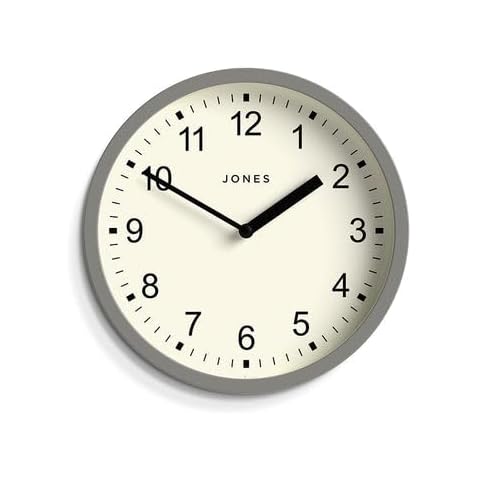 Jones Clocks The Spin Light Grey Wall Clock Cover