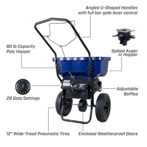 Image of CHAPIN 88200A SaltPro 80 lb All-Season Salt Spreader, Walk-Behind, Ice Melt