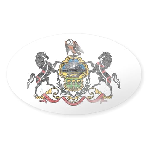 CafePress Pennsylvania Vintage State Flag Sticker Oval Car Bumper Sticker