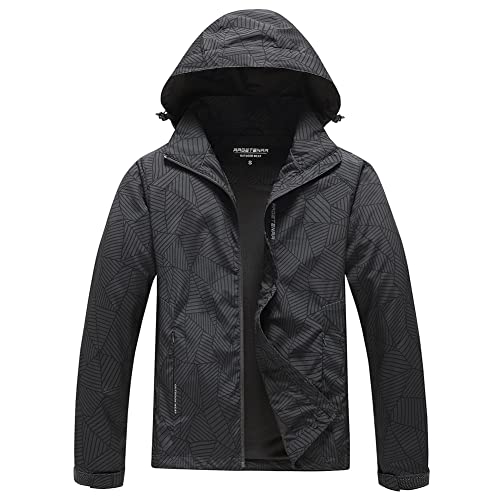 Women's Outdoor Waterproof Rain Jacket Softshell Raincoat with Hooded Lightweight Windbreaker for Hiking